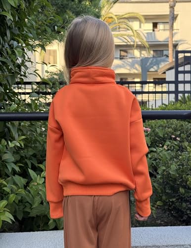 Image of Arshiner Girls Half Zip Sweatshirt Fleece Quarter Zip Pullover Sweatshirts | Fall Fashion Clothes for Teen Girls with Thumb Hole for 5-16 Years