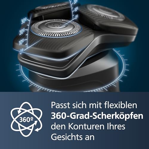 PHILIPS Shaver Series 5000 – Elektrischer Rasierer für Herren, Nass- & Trockenrasierer in Carbongrau, integrierter ausklappbarer Trimmer, weiche Tasche, Schutzkappe & Ladestation (Modell S5887/13) 6