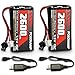 PCEONAMP 7.4V Li-ion Battery 2600mAh 2S Battery with SM-2P Plug Rechargeable High Capacity RC Battery Fit for MN D90/91, MN 99/99s RC Cars, H101 H103 H105 RC Boat RC Truck Batteries with 2 USB Charger