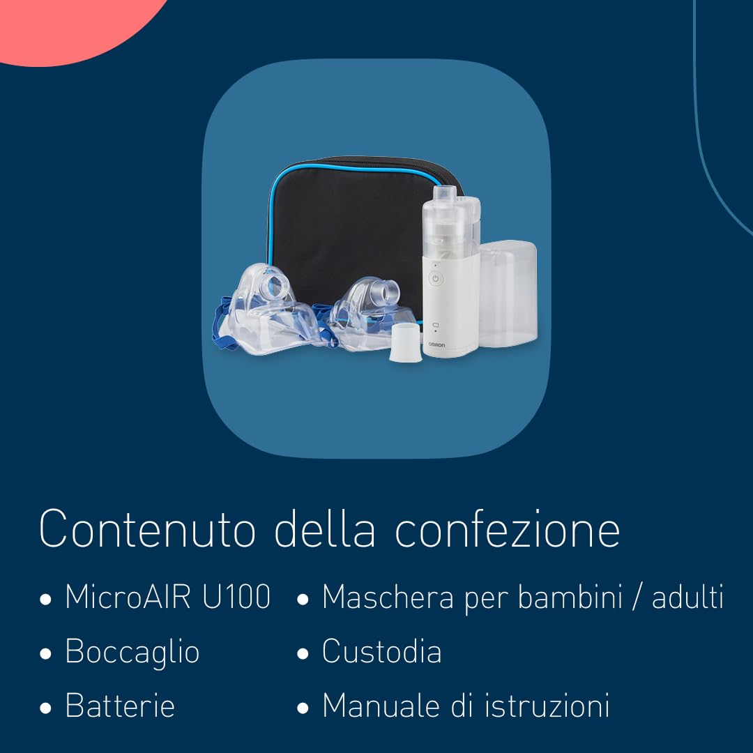 OMRON MicroAir U100 nebulizzatore mesh portatile, compatto e silenzioso | Nebulizzatore per bambini e adulti, progettato per il trattamento efficace delle condizioni respiratorie a casa o in viaggio