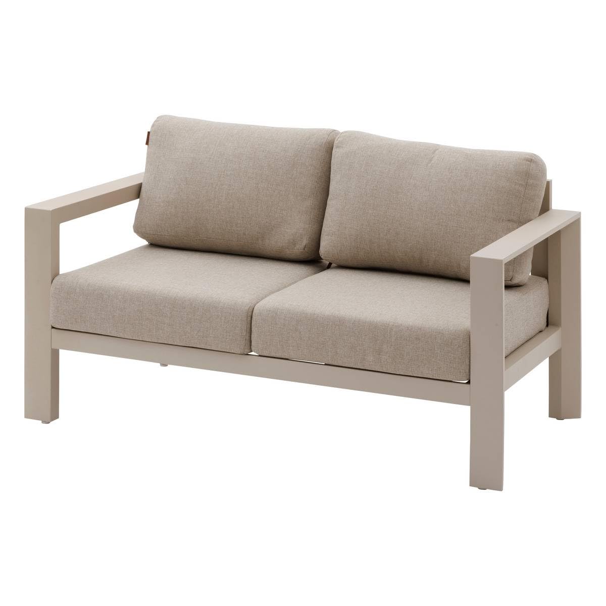 Hespéride - Canapé de Jardin Évasion Argile 2 Places Anti-Rouille 4 Coussins Déhoussables Inclus Mobilier d'Aménagement pour Terrasse Balcon Patio
