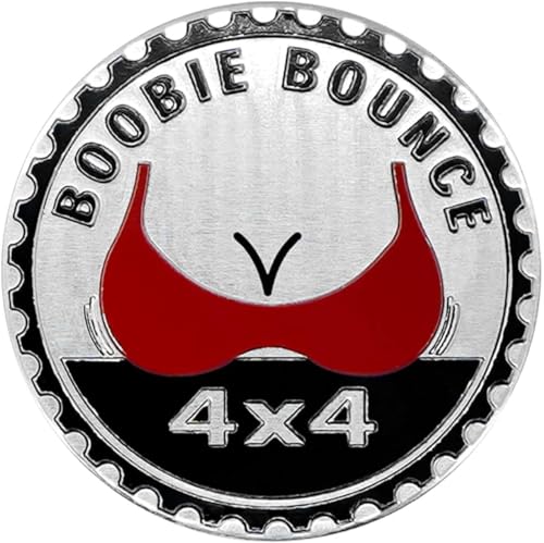 Image of 4Pcs Booble Bounce Badge Rated Car Emblem, 4 x 4 Metal Automotive Badge 3D Metal Car Badges Emblems Round Emblem Decals Car Badge Decals Stickers Compatible for Jeep Wrangler Vehicles Trucks SUV
