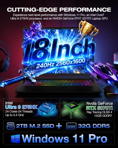 Image of ASUS ROG Strix G18 Gaming Laptop, 18 inch 2.5K ROG 32GB DDR5 RAM, 2TB PCIe SSD