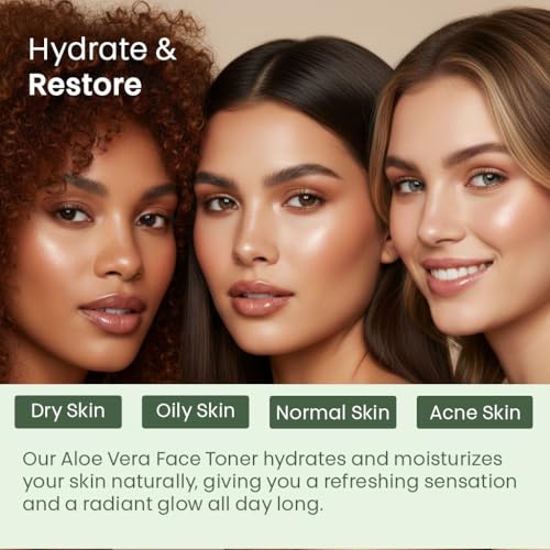 Image of Aloe Vera Toner | Instant Cooling & Hydrating Face Toner | Refresh Any Time - Anywhere | Sunburn Post-Sun Cooling Relief, Oil Balance, Pollution & Dust Damage | Summer Special 100ml