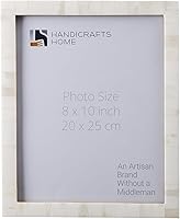 Handicrafts Home White Bone Inlay 8x10 Picture Frame - Handmade Minimalist Farmhouse Boho Wall Decor Wedding Gift