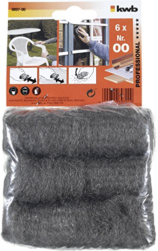 kwb 6 Rollen aus Stahl-Wolle, fein, Gütestahl, Made in Germany