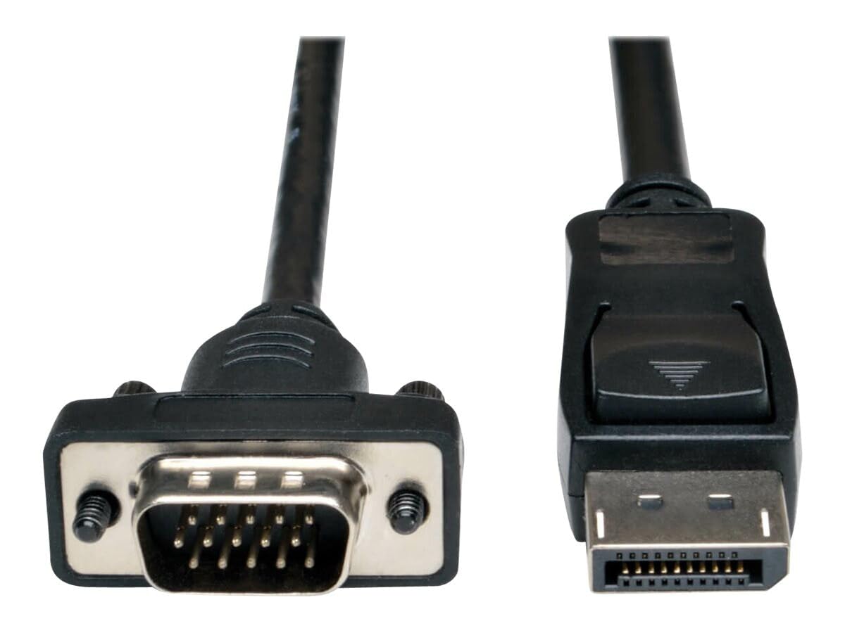 Tripp Lite Eaton Series P581-003-VGA-V2 DisplayPort 1.2 to VGA Active Adapter Cable, DP Male to HD15, 3 ft (0.9 m), 1080p, Black, Cloud Care Pre-Configured Bundle Eligible (50 Pack)