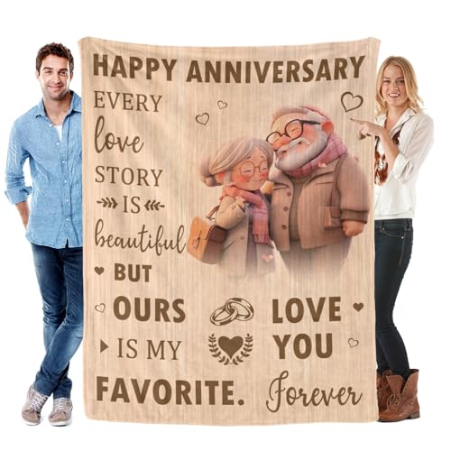 Kendt Anniversary Blanket Gifts for Old Men,Women,Wife,Husband,Romantic Marriage Gift for
