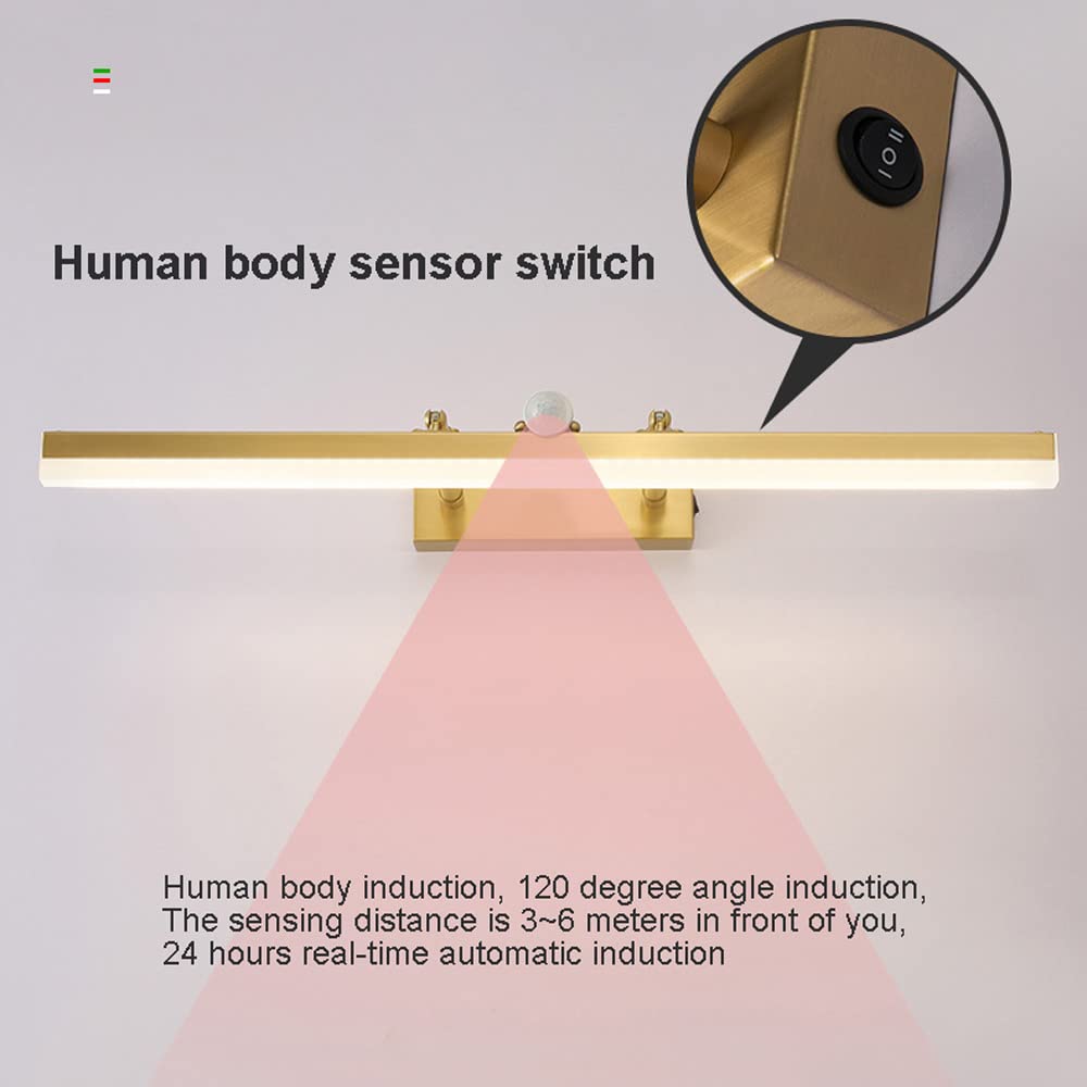 Éclairage LED réglable pour Salle de Bain avec Interrupteur, Bande linéaire, éclairage pour Miroir, détecteur de Mouvement, éclairage pour Coiffeuse, 4 000 K
