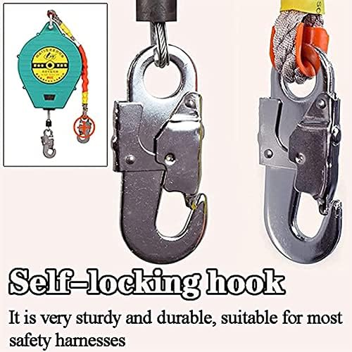 Fall Protection Self Retracting Lifeline Height Safety Device,High-Altitude Fall Arrester Shock Absorbing Lanyard Cable,Roofing Construction Gear,Load:150kg,15m Lifeline(20m)