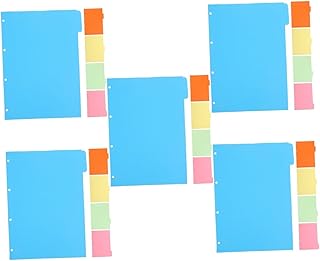 Operitacx Guarnição De Papel 20 Conjuntos De Página De Índice Categoria Página Bloco De Notas Abas Coloridas Divisórias De Caderno De Papel Folha Solta Índice De Papel A4 Etiquetas