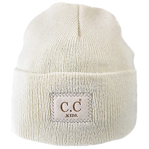 C.C Kids' Children's Winter Knit Plain Cuff Skull Cap Beanie Hat4