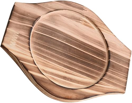 Miniatura 10 de UPKOCH Bandeja de madera redonda para cuenco de piedra, bandeja de madera, bandeja redonda de madera Bibimbap Bowl Trivet plato de comida de madera