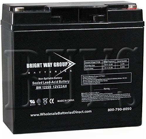 DMU12-22, DMU12-20, DMU12-19, AC000AC000151, CBE22-12, HGL22-12, EV12200, EV12220, BT22-12, RT12200, RT12200T, RT12220EV, RT12220EVX, RT12200H Replacement Battery 12v 22ah BW12220-IT Sealed AGM for EV Rider, Afikim, DiaMec, Enduring, FullRiver, OD, Ritar Mobility Scooter