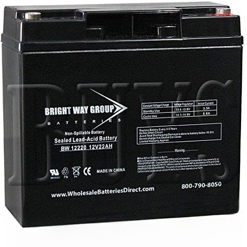 DMU12-22, DMU12-20, DMU12-19, AC000AC000151, CBE22-12, HGL22-12, EV12200, EV12220, BT22-12, RT12200, RT12200T, RT12220EV, RT12220EVX, RT12200H Replacement Battery 12v 22ah BW12220-IT Sealed AGM for EV Rider, Afikim, DiaMec, Enduring, FullRiver, OD, Ritar Mobility Scooter