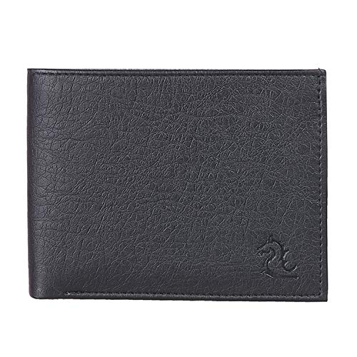 Image of KARA Black Men's Faux Leather Wallet - Bifold Wallet for Men with De-Attachable Card Holder Sleeves