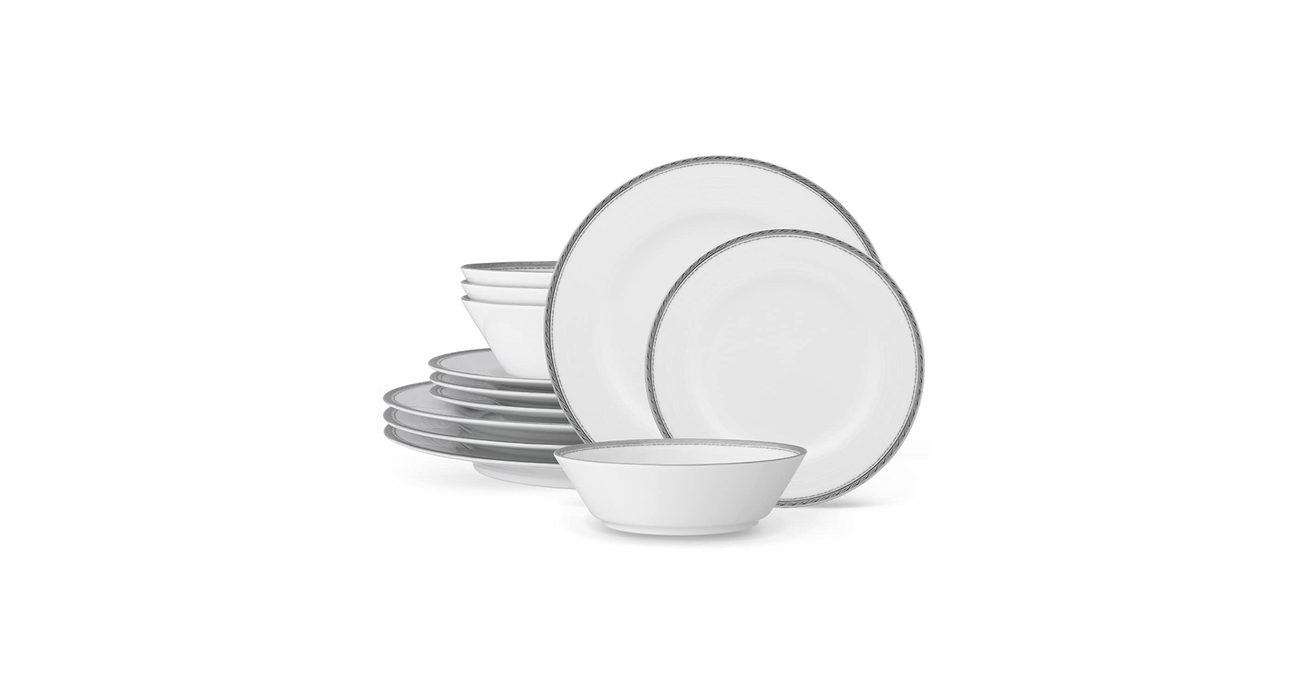 Amazon.com | Noritake Whiteridge Platinum 12-Piece Set