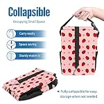 Cute Strawberry Collapsible Reusable Waterproof Car Trash Can with Lid, Automotive Garbage Can, Car Organizer - Image 4