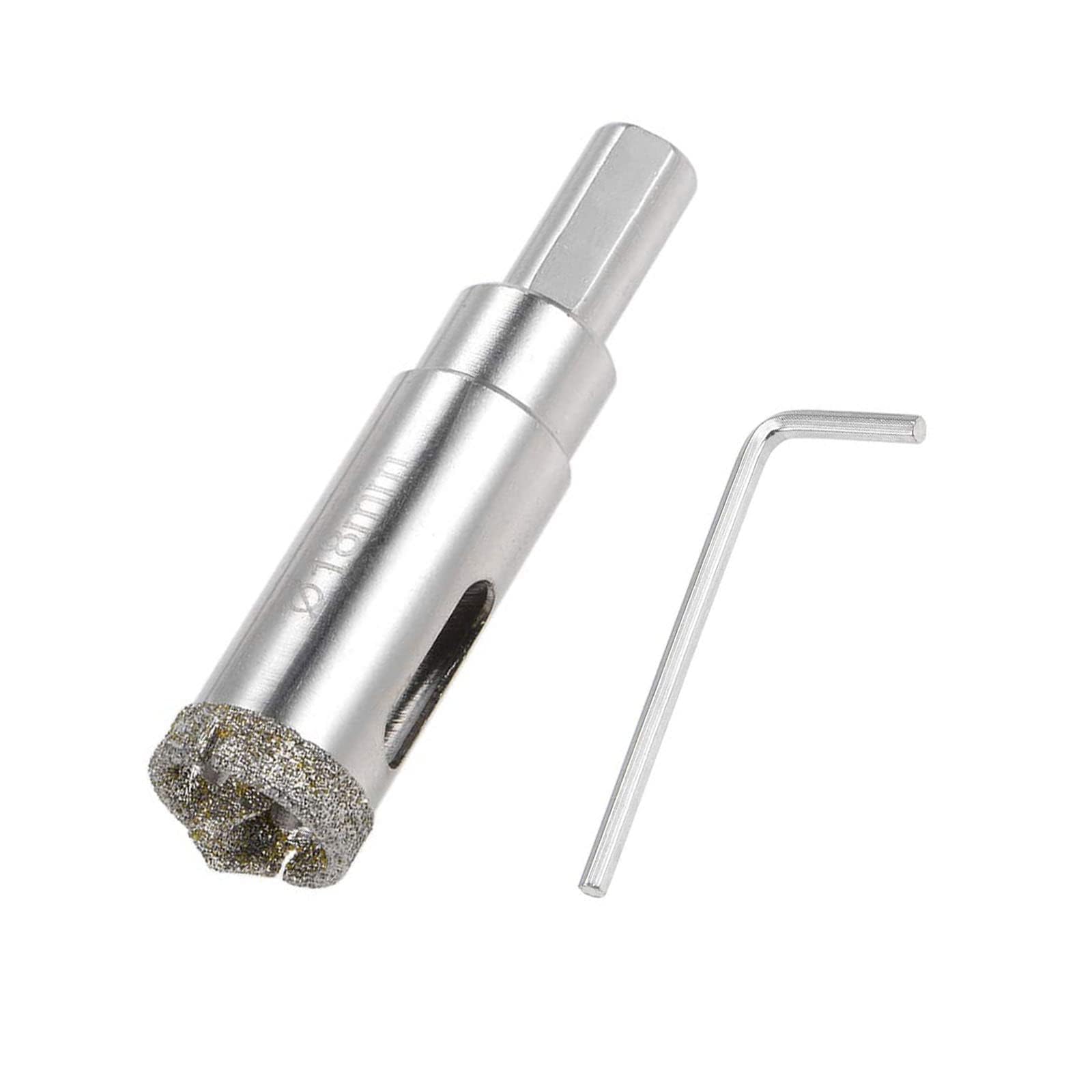 TOP-VIGOR 18mm Diamond Drill Bit Glass Hole Saw Set, Hollow Core Drill Bit with Spotting Drill Bit