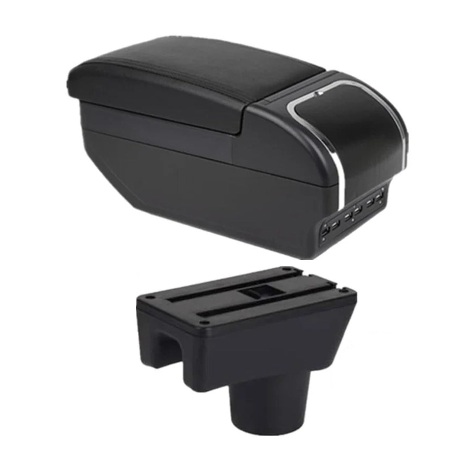 PRFGSGVBV Armrest Storage Box For Attrage For Mirage For Dodge For Space For Star For Attitude Car Armrest Box Storage Accessories Centre Console Pad(A black line No USB)