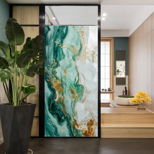 Vinilo Decorativo para Ventana Mármol Verde Blanco 17.7x23.6 in miniatura 5