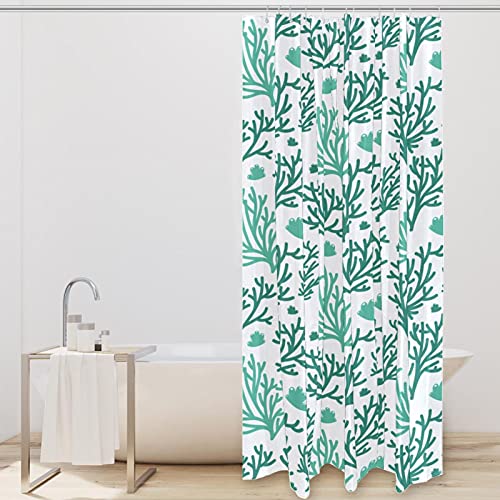 Rideau de douche vert corail dessiné à la main 183x183 cm - 3