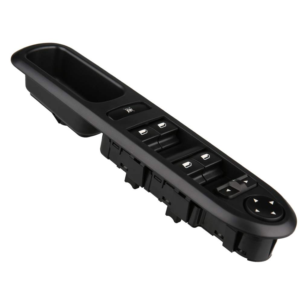 Elektrischer Fensterschalter Autofenster-Knopf, elektrischer Fensterheber-Steuerschalter 2004–2010/passend for Peugeot 407, Glasheber, Hauptschalter, Fensterheber-Bedienfeld, 6554.ER
