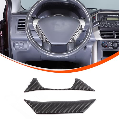 Soft Carbon Fiber Car Center Console Both Side Molded Decorative Front Cover Compatible with Honda Pilot 2003 2004 2005 2006 2007 2008 Center Console Upper Decorative Strip (Black Carbon Fiber)