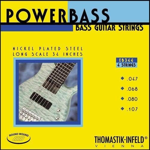 Thomastik Corde per basso elettrica Power Bass Magnecore Round Wound Hexcore set 4 corde EB344 scala lunga 34"