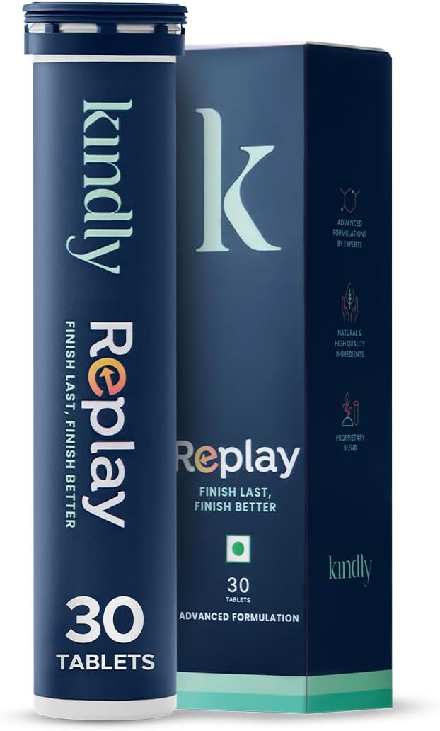 Kindly Replay For Vitality & Prolong Release Tablets | 30 Count | Muira Puama (Libido Booster) | Supplements For Men | Ayurvedic Formula With Nicotinamide, Ginkgo Biloba & Momordica | Performance