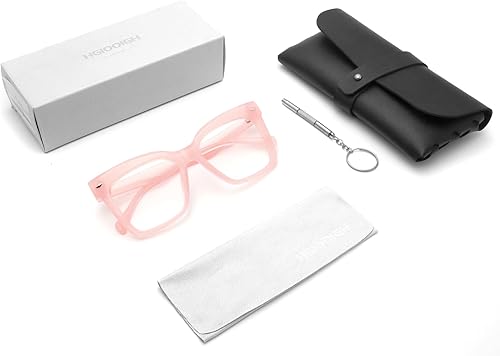 Miniatura 6 de HGIOOIGH Gafas de lectura de gran tamaño para mujer, diseño cuadrado y con bloqueo de luz azul, lentes de diseño de moda