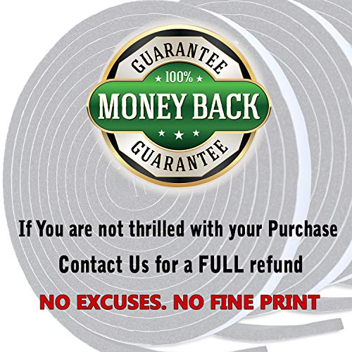 Foam Seal Tape - 52Ft Length High Density Sponge Rubber Strip - Strong Self Adhesive WeatherStrip Insulation Foam - Thumbnail 7