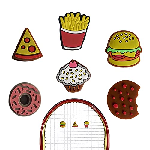 OHYER 6 stuks tennis vibratiedempers tennisracket schokdempers hamburger cake friet vorm