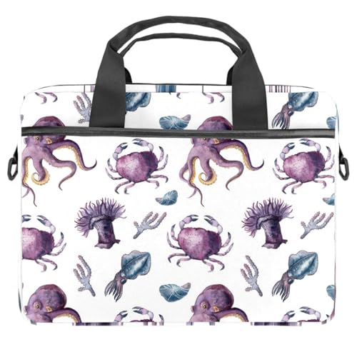 Sac à bandoulière pour ordinateur 13-14.5 pouces à motif pieuvre