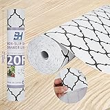 BHCORNER White Shelf Liners for Kitchen Cabinets 12" x20FT Cabinet Liner,Waterproof Contact Paper fo