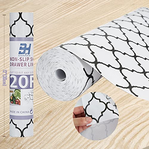 Bhcorner White Shelf Liners For Kitchen Cabinets 12" X20Ft Cabinet Liner,Waterproof Contact Paper For Cabinet,Easy To Cut Drawer Liners For Kitchen Cabinets (12X240Inch) #TOP3