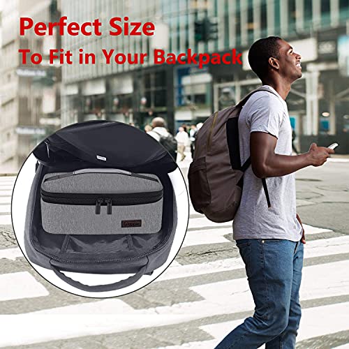 Image of Insulated Lunch Bag for Office, Black Reusable Food Container with Zipper Closure and Carrying Handle (Gray)