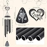 Jspupifip Gifts for Mom 35" Wind Chimes with Butterfly Heart Mothers Day Best Gift from Daughter Son Bouquet Themed Wind Chimes for Birthday Love Reminder Gift