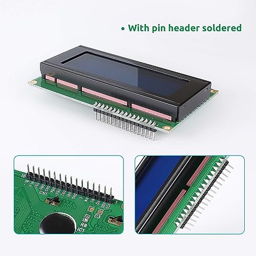 Image of SunFounder 2 Pack LCD 2004 Displays Characters of 4 Rows with 20 Characters in Each, 2PCS 2004 LCD Displays (I2C NOT Included)