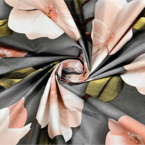 Image of 380 TC Premium Glace Cotton Elastic Fitted Bedsheet King Size with 2 Pillow Covers King Size | Double Bed with All Around Elastic (7DGray, Fitted - 72 inchx78 inch King)