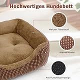 FURTIME Hundebett Mittelgroße Hunde, Hundekorb Waschbar Flauschig, rutschfeste Hundekörbchen, Anti-Angst Hundebetten für Mittelgroße und Kleine Hunde und Katzen, 63x53x20cm