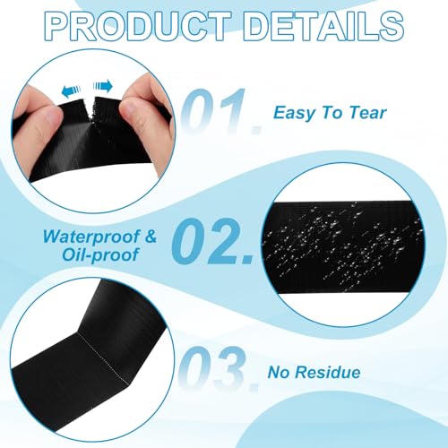 Image of PATIKIL Pickleball Court Tape 2 in x 55 Yard (164 Ft), 2 Pack Waterproof Outdoor Court Line Tape Floor Marking Tool Matte for Gym Driveway Backyard, Black