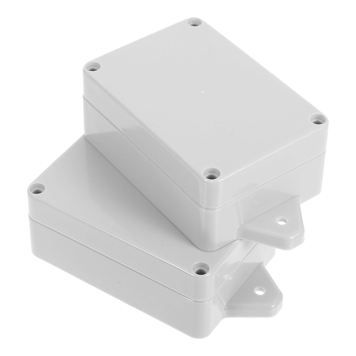 2pcs White Plastic Waterproof Junction Box for Electrical Outlets, Easy Installation with Versatile Application, Weatherproof Enclosure for Outdoor Electrical Projects and Home Use