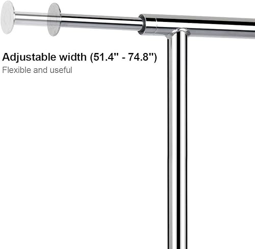 Miniatura 5 de Yaheetech Perchero de ropa ajustable resistente de grado comercial con ruedas cromadas para colgar ropa con ruedas