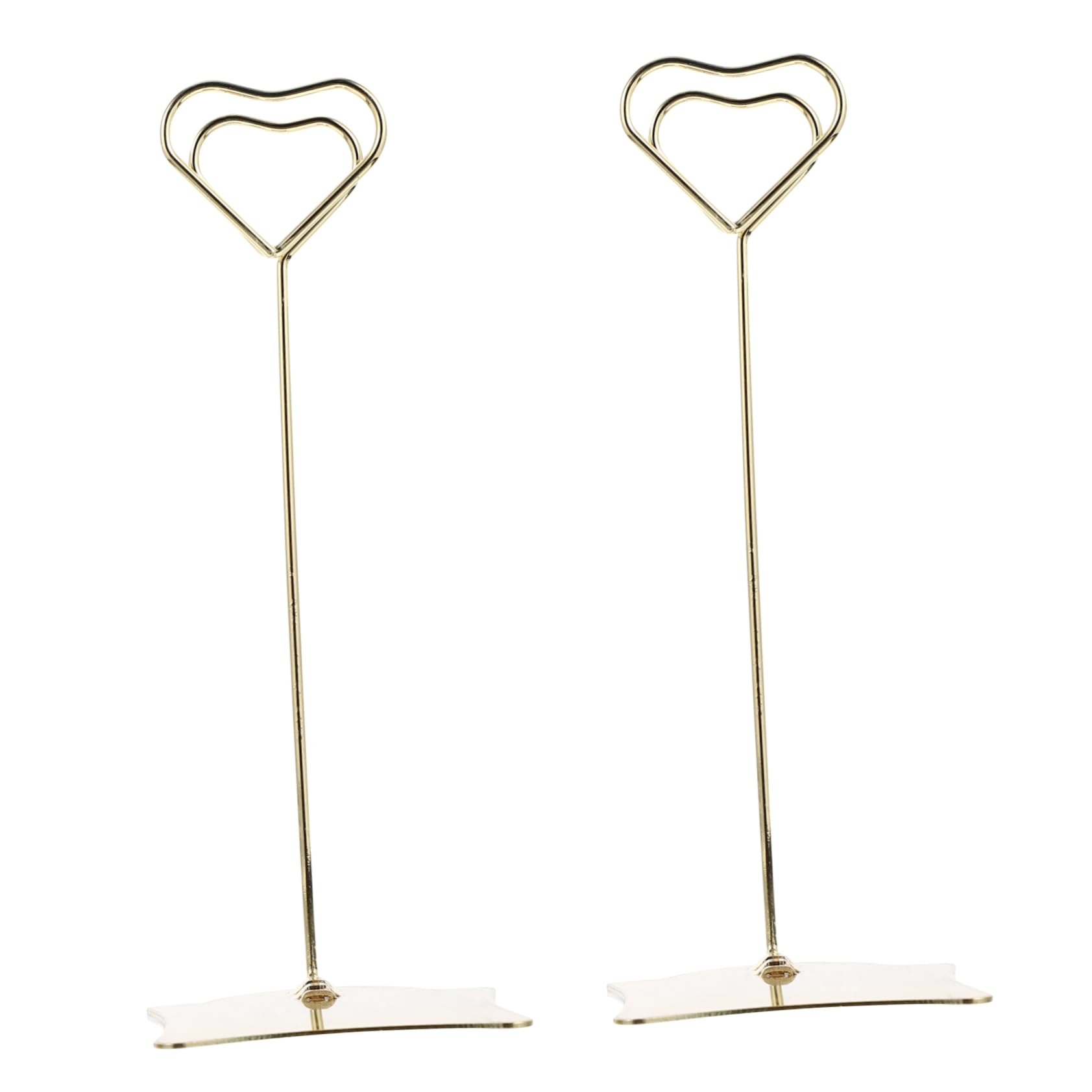 TEHAUX 2pcs Love Meal Card Clip Stainless Steel Table Number Holders for Wedding