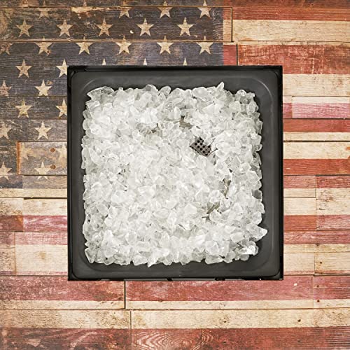 Endless Summer, The Liberty, Square 30" Outdoor Propane Fire Pit, Includes White Fire Glass, Protective Cover, And Patented Hide-Away Door #TOP3