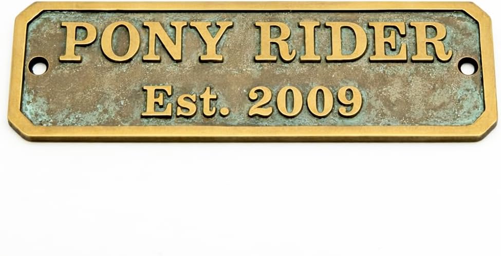 Customizable Patina Brass Name Plaque Sign for Home, Office & Business | Personalized Engraved Wall Door Plate for Anniversary, Memorial, Branding & Gift Use