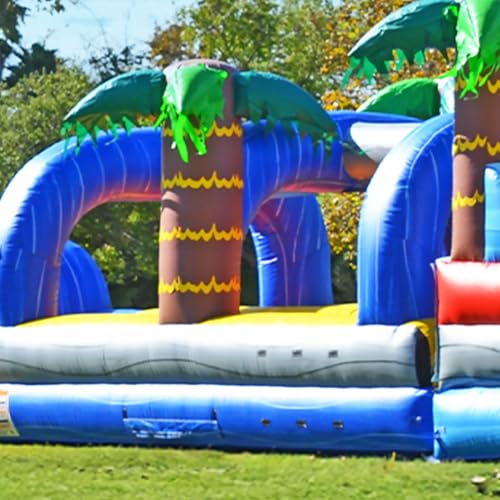 JumpOrange Bounce House Obstacle Course for Kids and Adults (with Blower), Commercial Grade, Basketball Hoop, Pop Up Obstacles, Large Inflatable, Shark Theme - Image 7