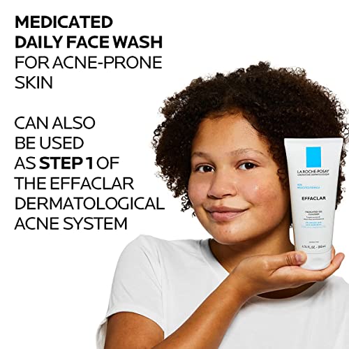 La Roche-Posay Effaclar Medicated Gel Facial Cleanser, Foaming Acne Face Wash With Salicylic Acid, Helps Clear Acne Breakouts And With Oily Skin Control, Oil Free, Fragrance Free #TOP4