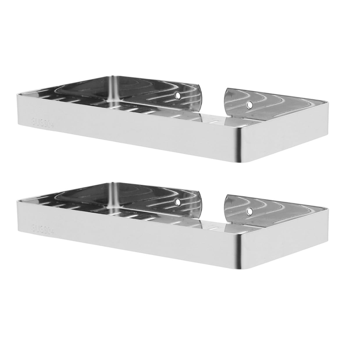 Porte-savonnette support savonnette double mural en inox argenté